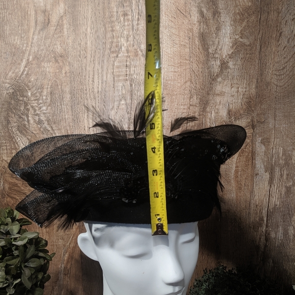 Women\'s VTG 100% Wool Made in USA Black Hat main image 4